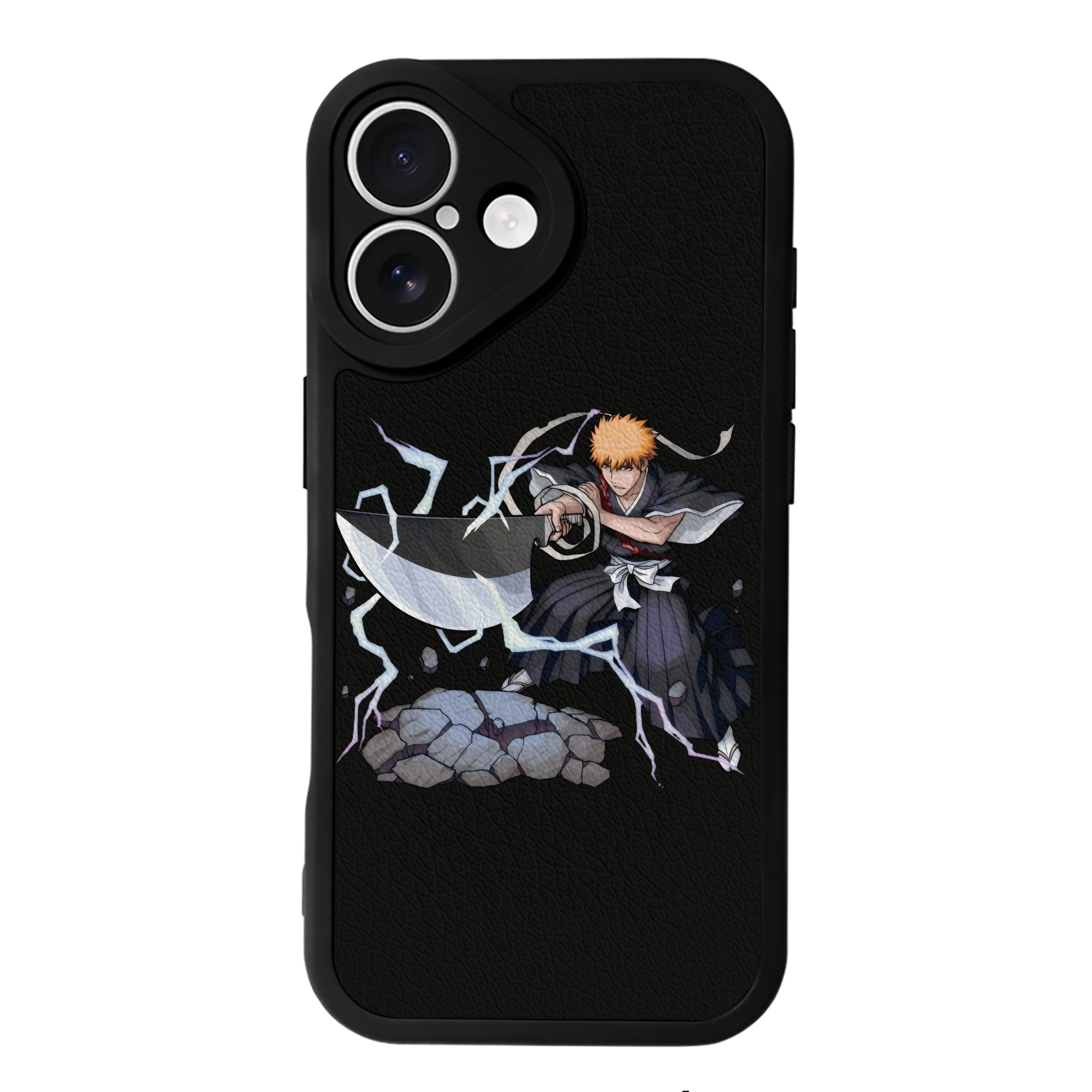 ブリーチ 黒崎一護（くろさき いちご）BLEACH Kurosaki Ichigo 【iPhone 16シリーズ対応】シリコンスマホケース（レザー調） 材質：シリコン